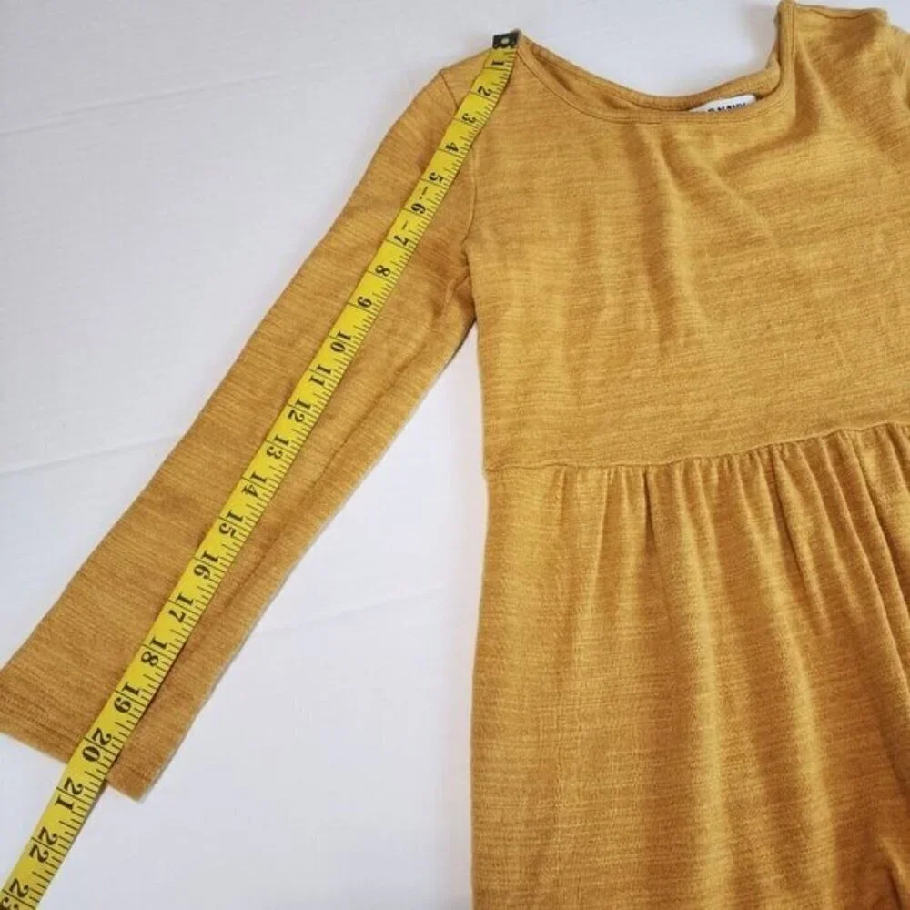 Old Navy long sleeve dress size XL 14-16 teen girls Mustard color fall
